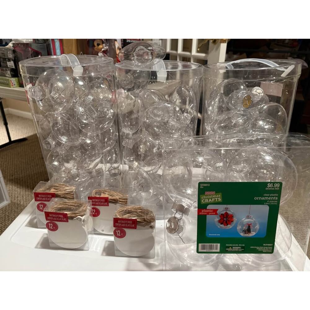 Clear Plastic Christmas Ornaments assorted craft supplies - Picture 2 of 3